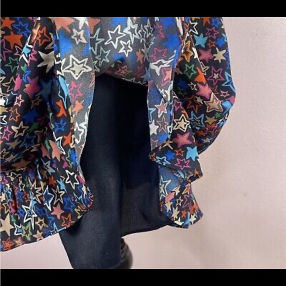 J. Crew Kaleidoscope Stars One Shoulder Dress Blue Multi Bow Ruffle - Picture 9 of 9